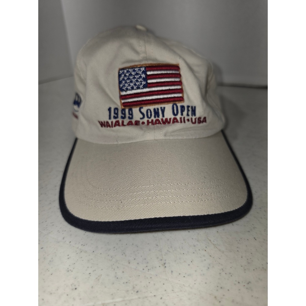 Ahead Sony Open Hat Mens OSFA Beige 1999 Waialae Hawaii Golf Cap